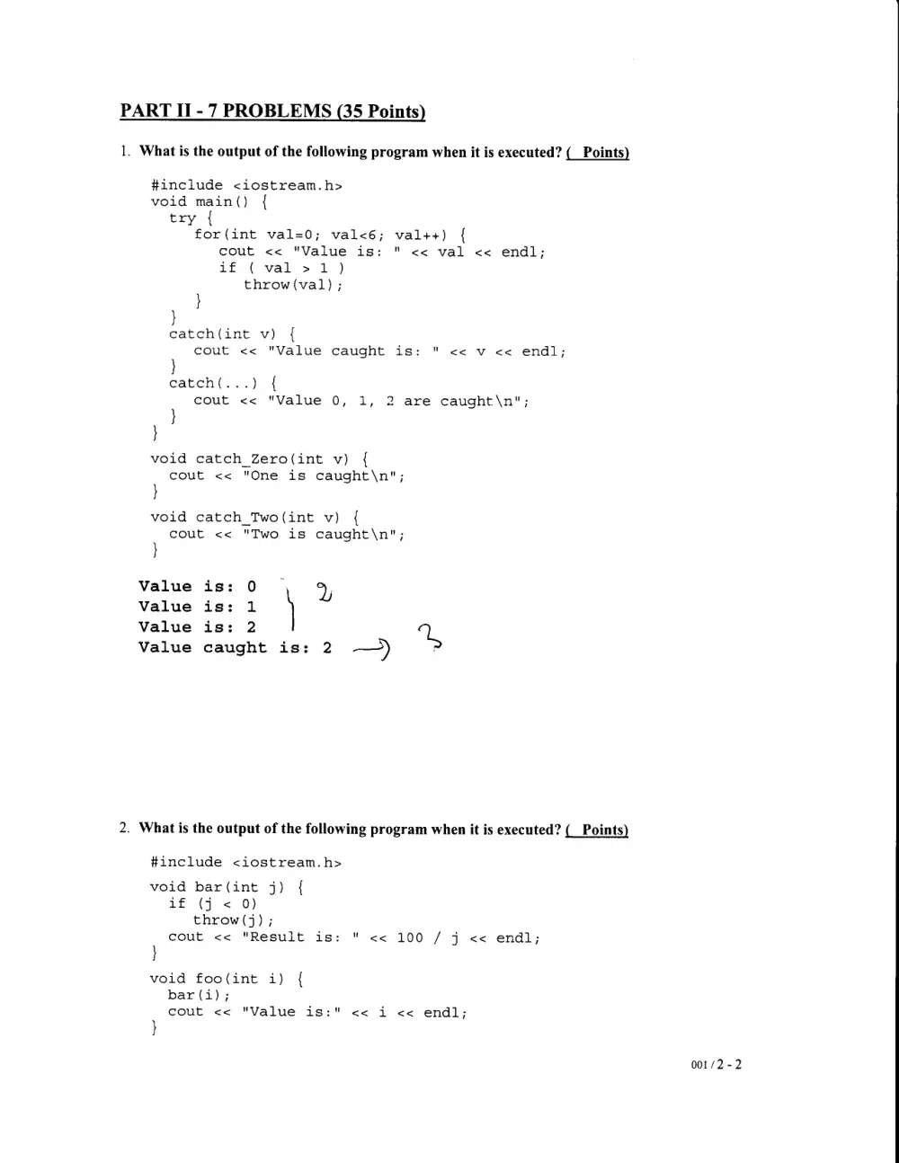 CSC 212 Final with Solution, Spring 2005, page 2