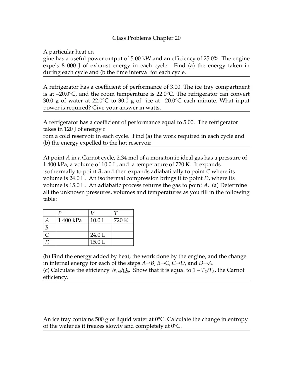 PHYS 210 Chapter Heat, Fall 2012, page 1