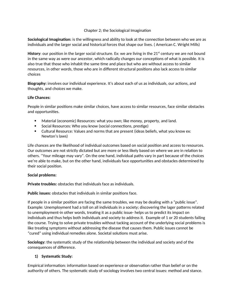 SOAN 201 Notes Chapter 2, Fall 2013, page 1