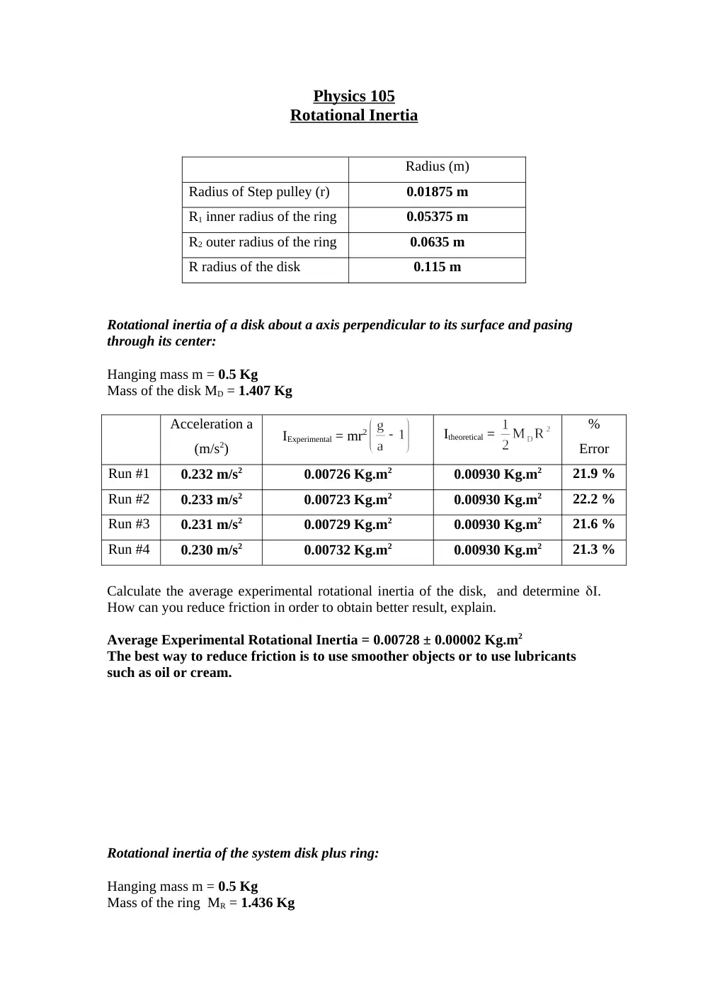 PHYS 101 Lab Report, Spring 2008, page 5