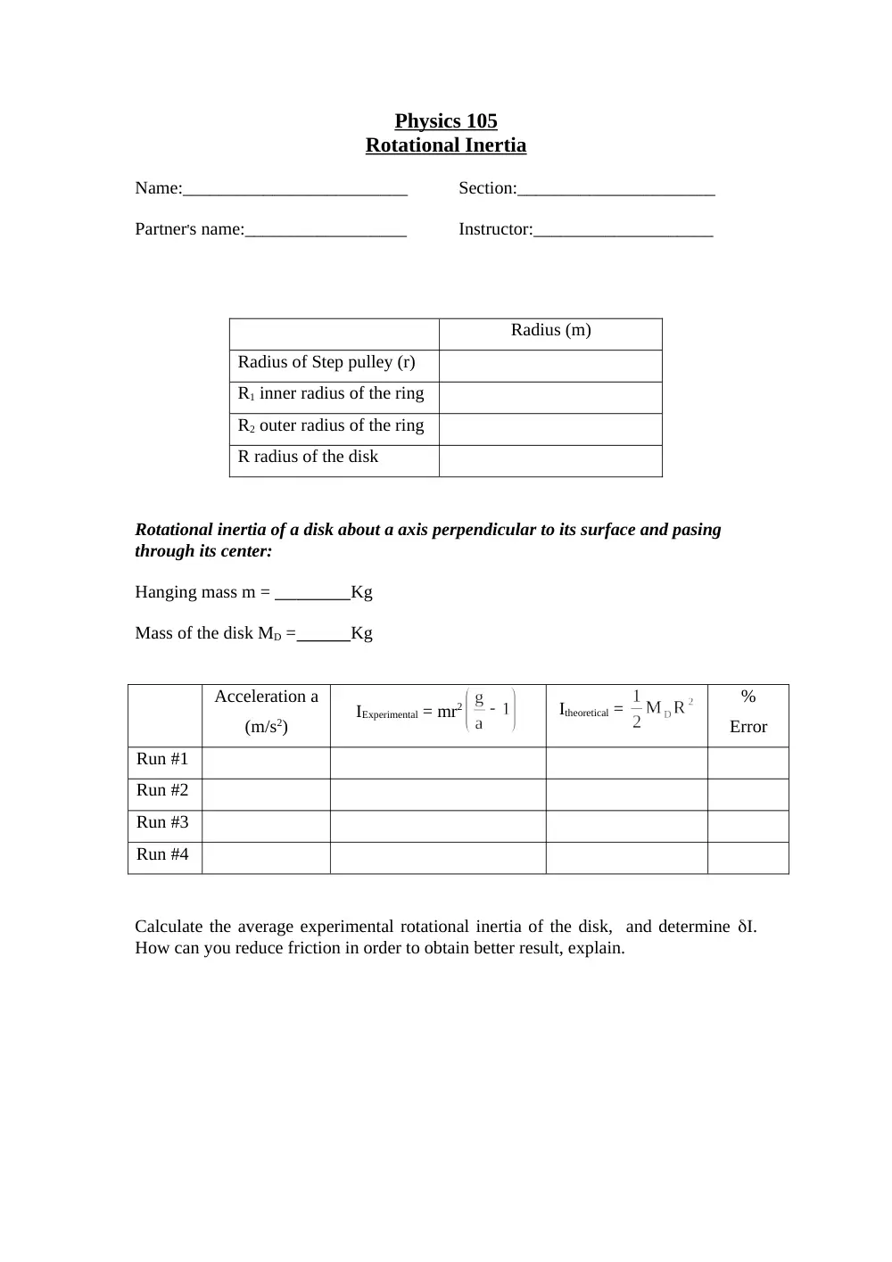 PHYS 101 Lab Report, Spring 2008, page 7