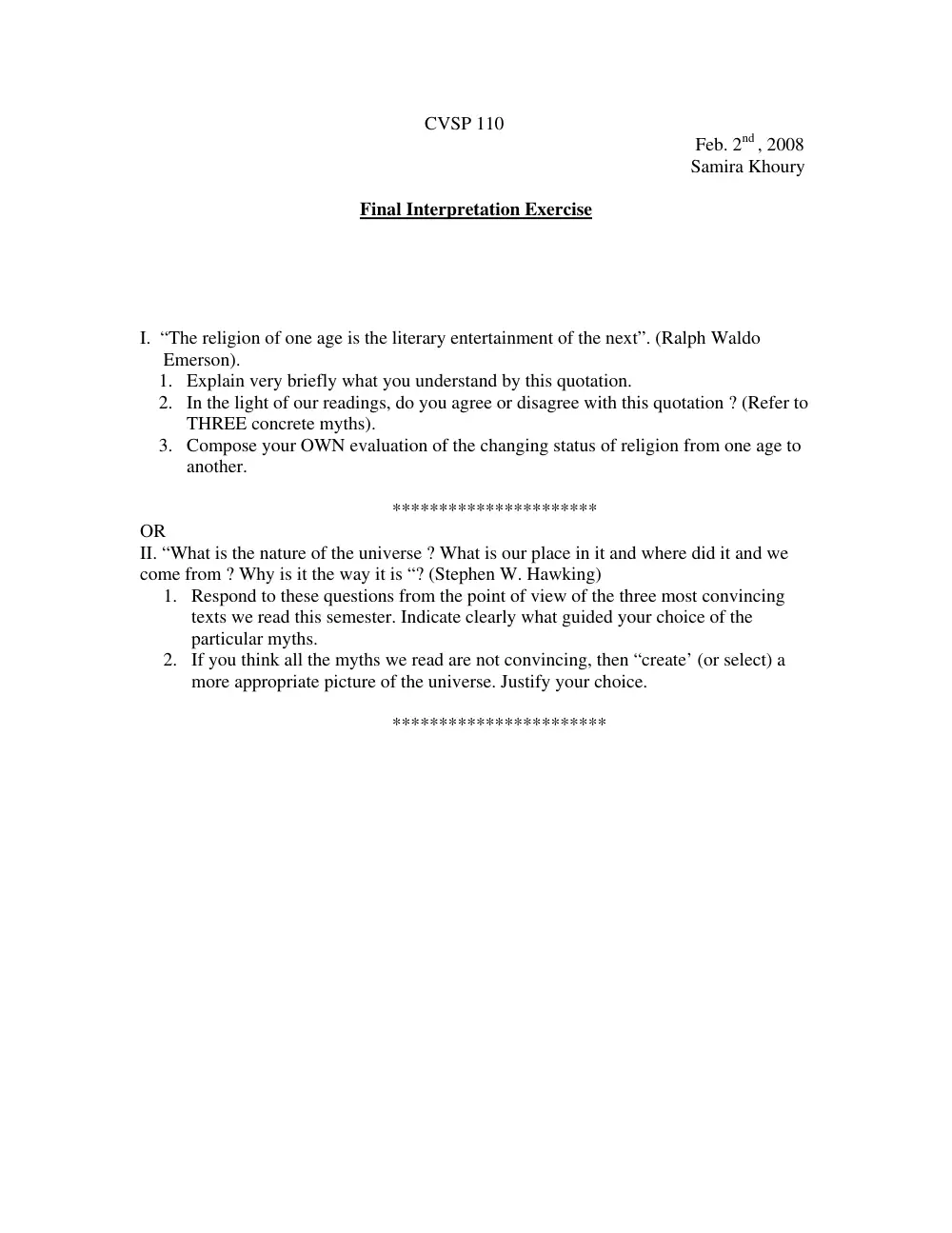 CVSP 110 Final, Fall 2007, page 1