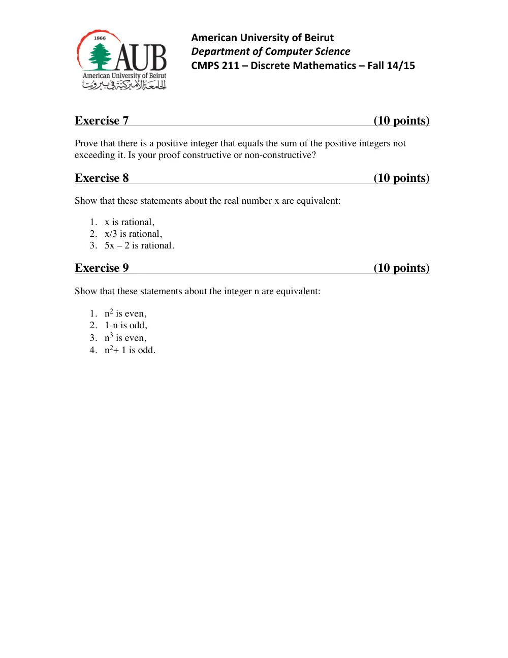 CMPS 211 Homework Assignment 5, Fall 2014, page 2