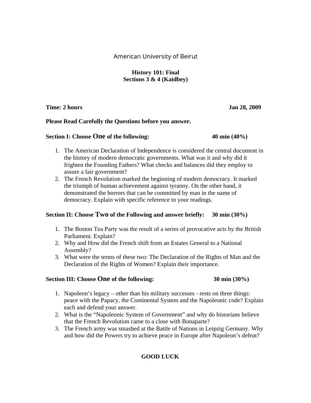 HIST 101 Final, Fall 2008, page 1