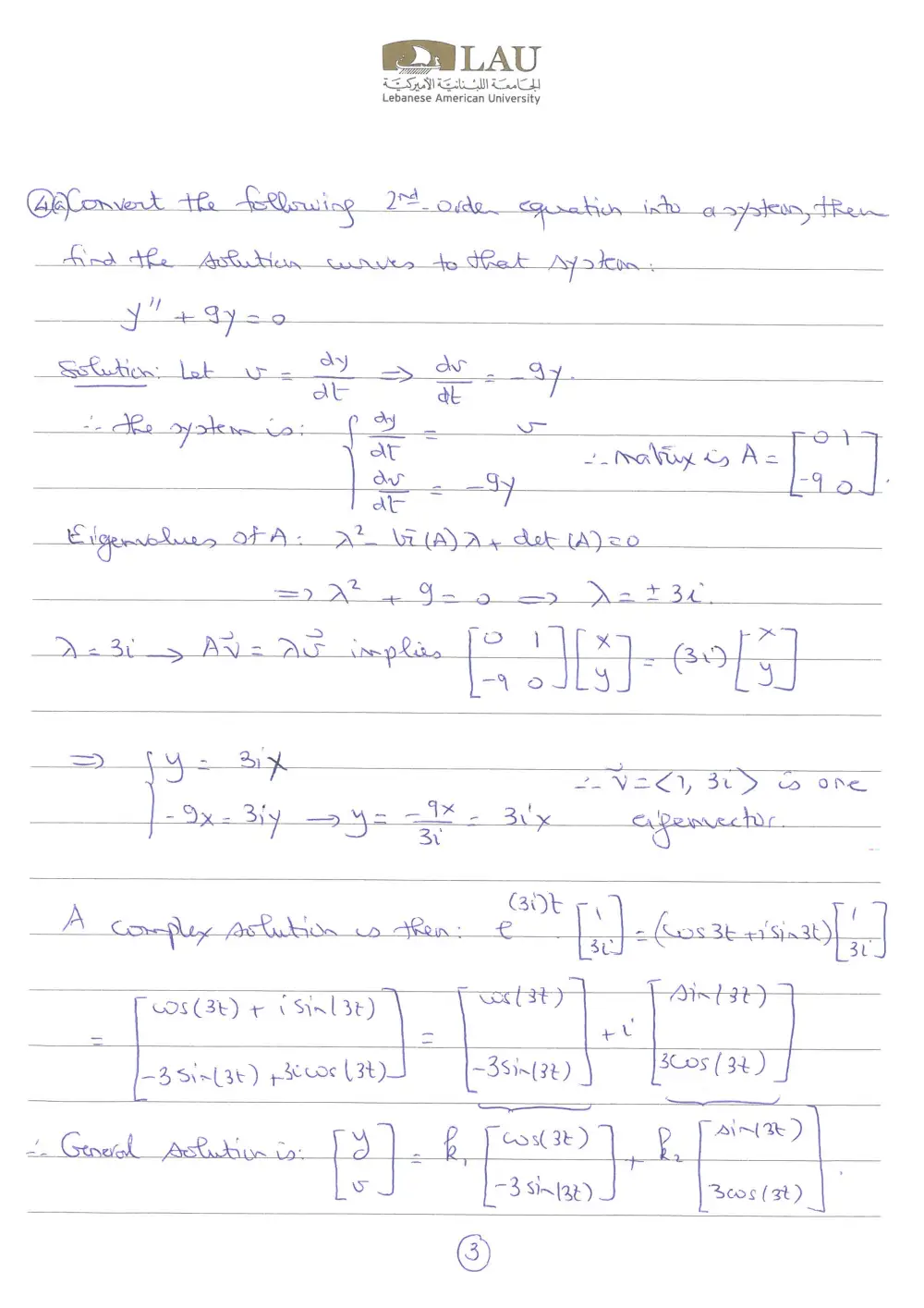 MTH 304 Final Sample Questions with Solution, Spring 2014, page 3