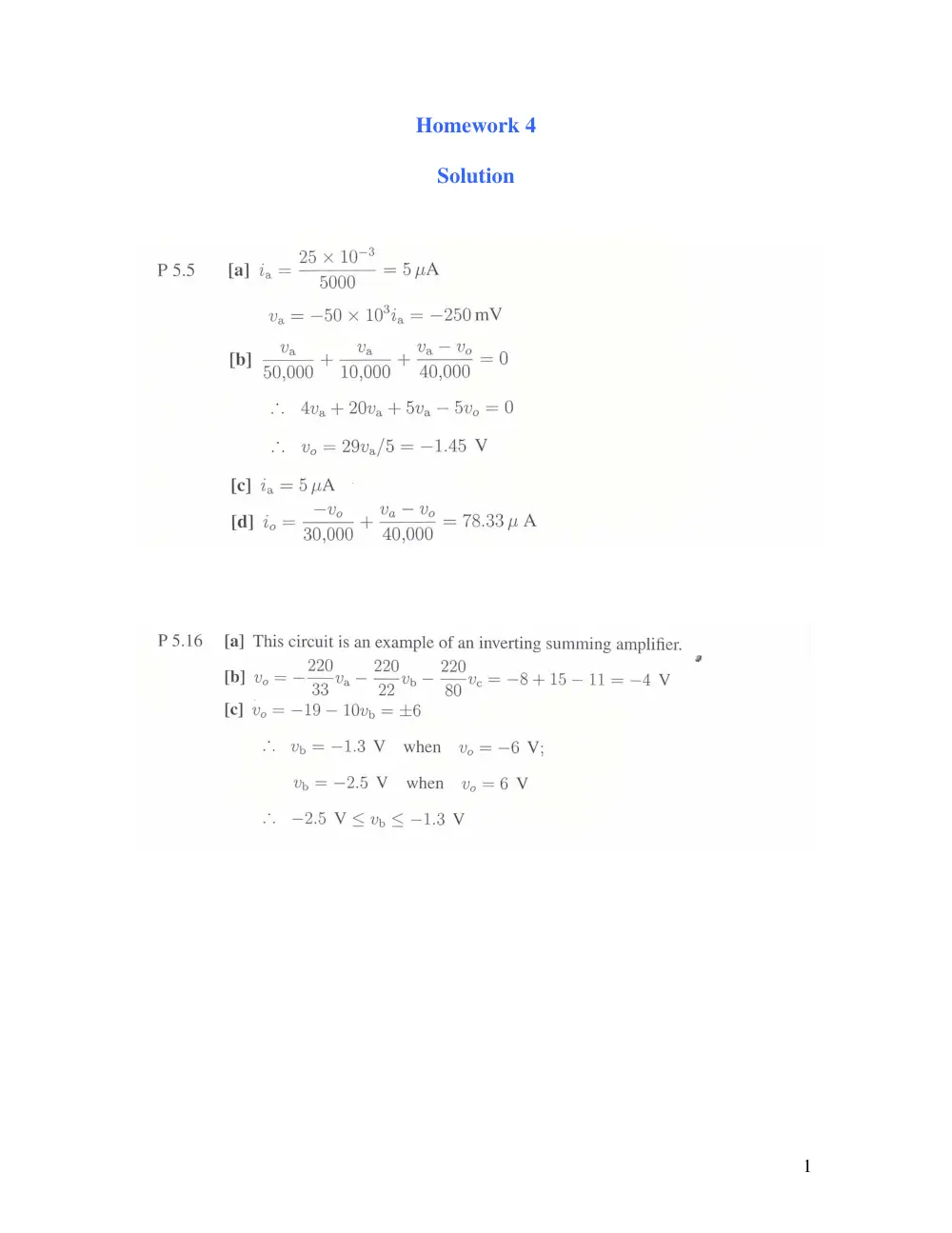 EECE 210 Homework 4 Solution, Spring 2008, page 1