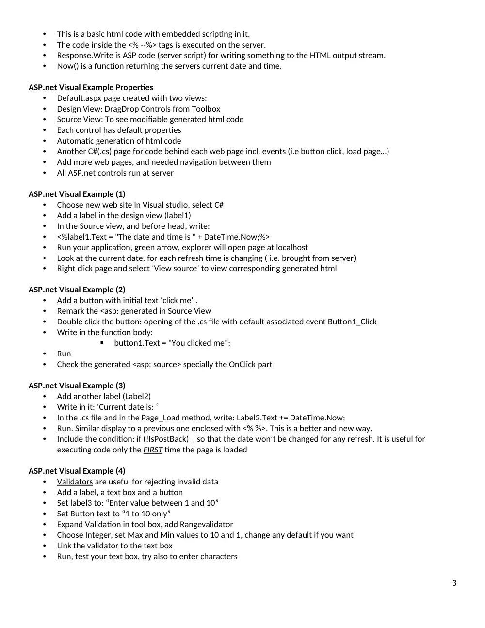 EECE 433 Notes Asp.net Tutorial, Spring 2012, page 3