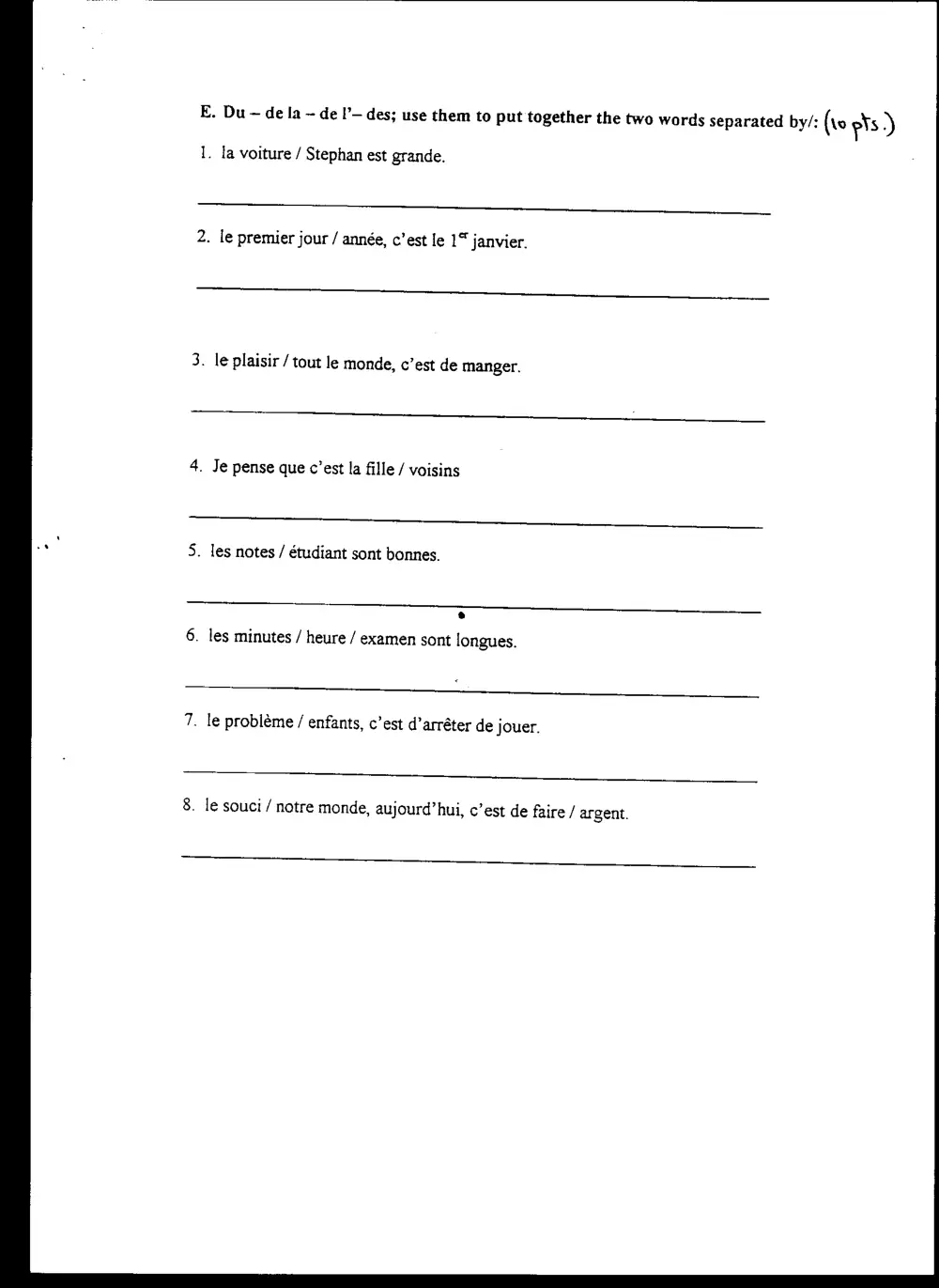 FREN 201 Final, Fall 2000, page 3