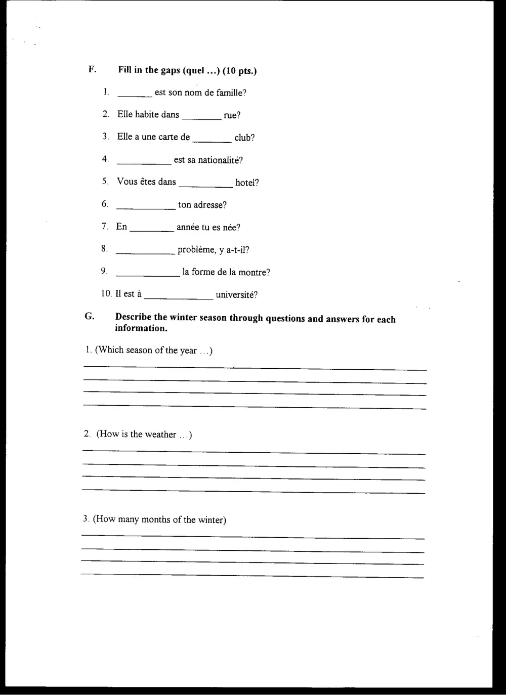 FREN 201 Final, Fall 2000, page 4