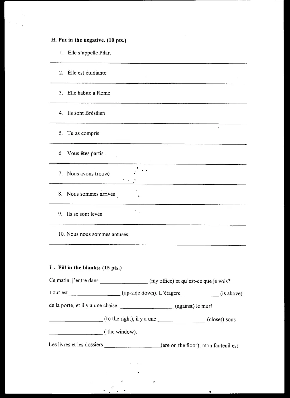 FREN 201 Final, Fall 2000, page 6