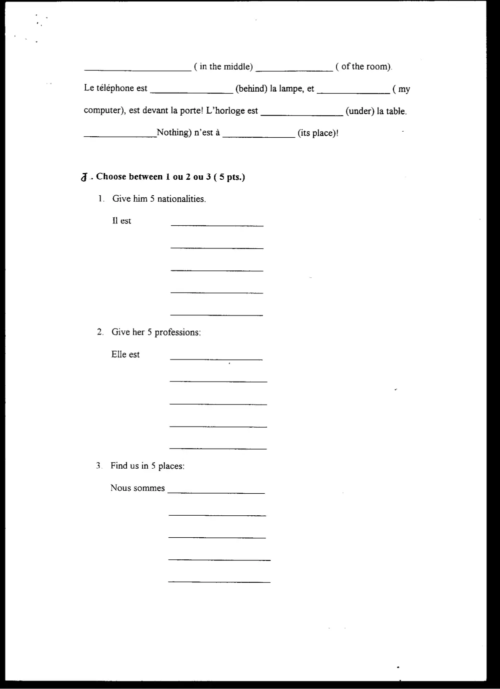FREN 201 Final, Fall 2000, page 7