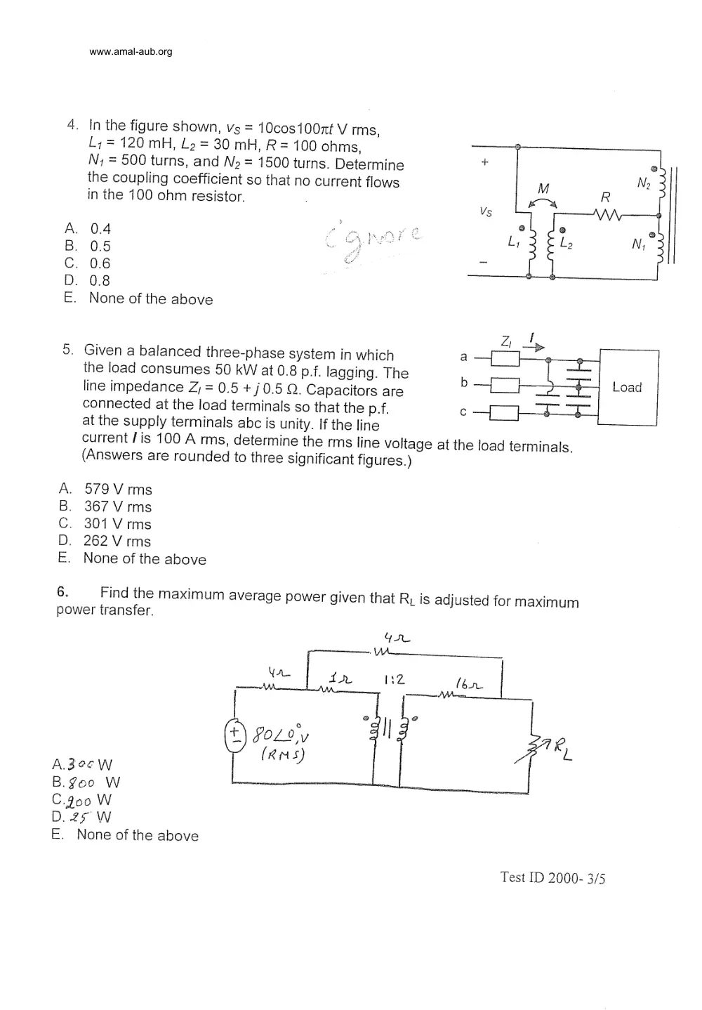 EECE 210 Exam 2, Fall 2000, page 4
