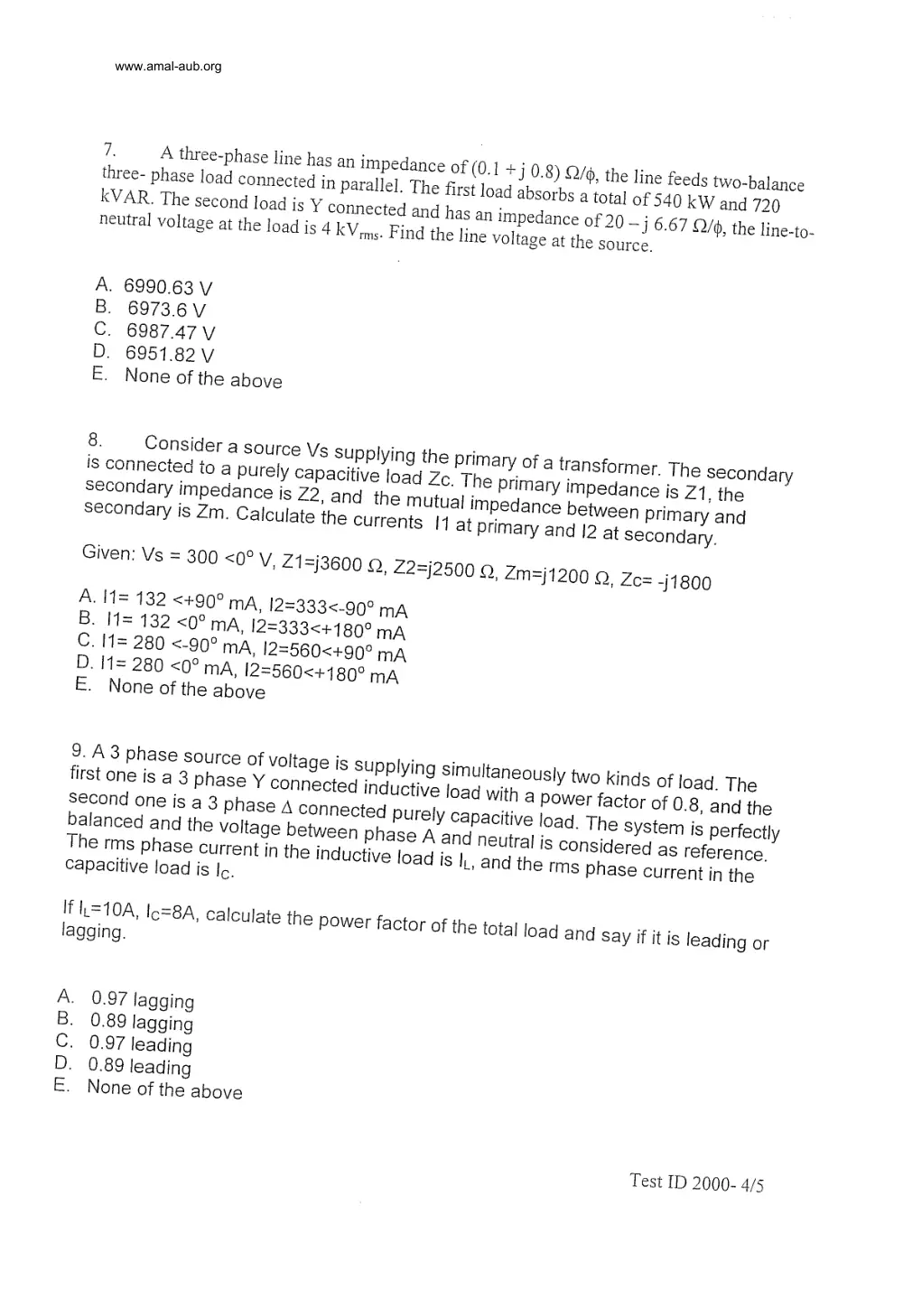 EECE 210 Exam 2, Fall 2000, page 5