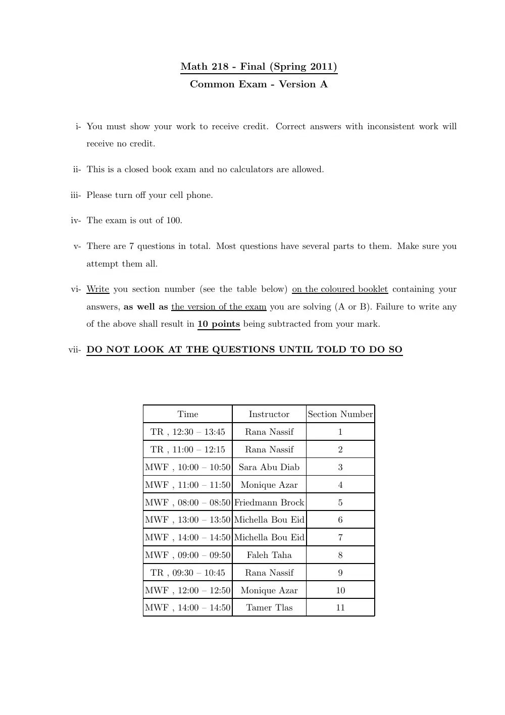 MATH 218 Final, Spring 2012, page 1