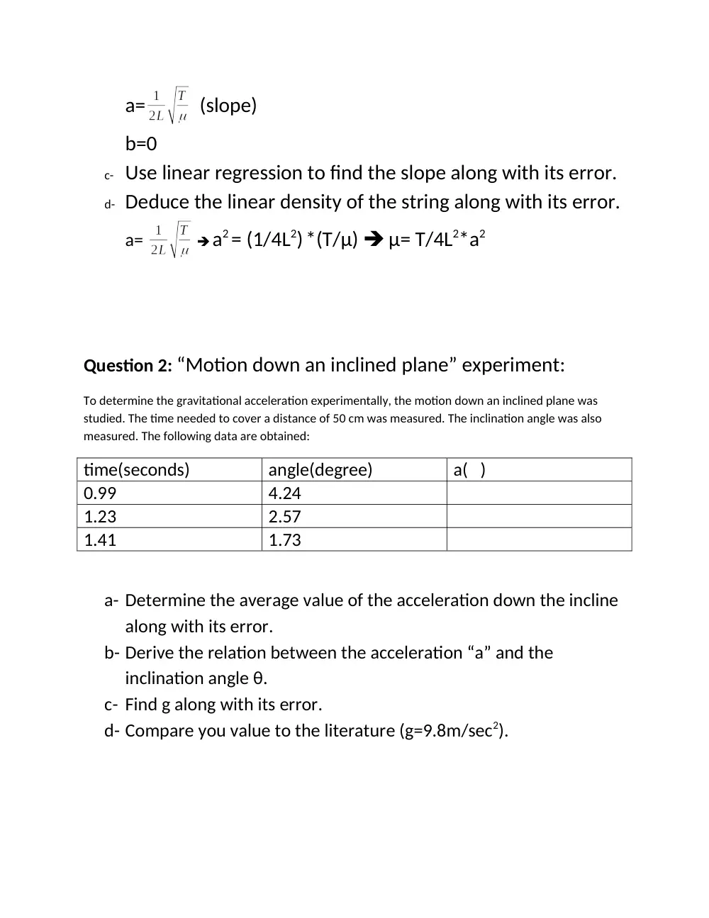 PHYS 210L Exam 1 Sample, Fall 2010, page 2