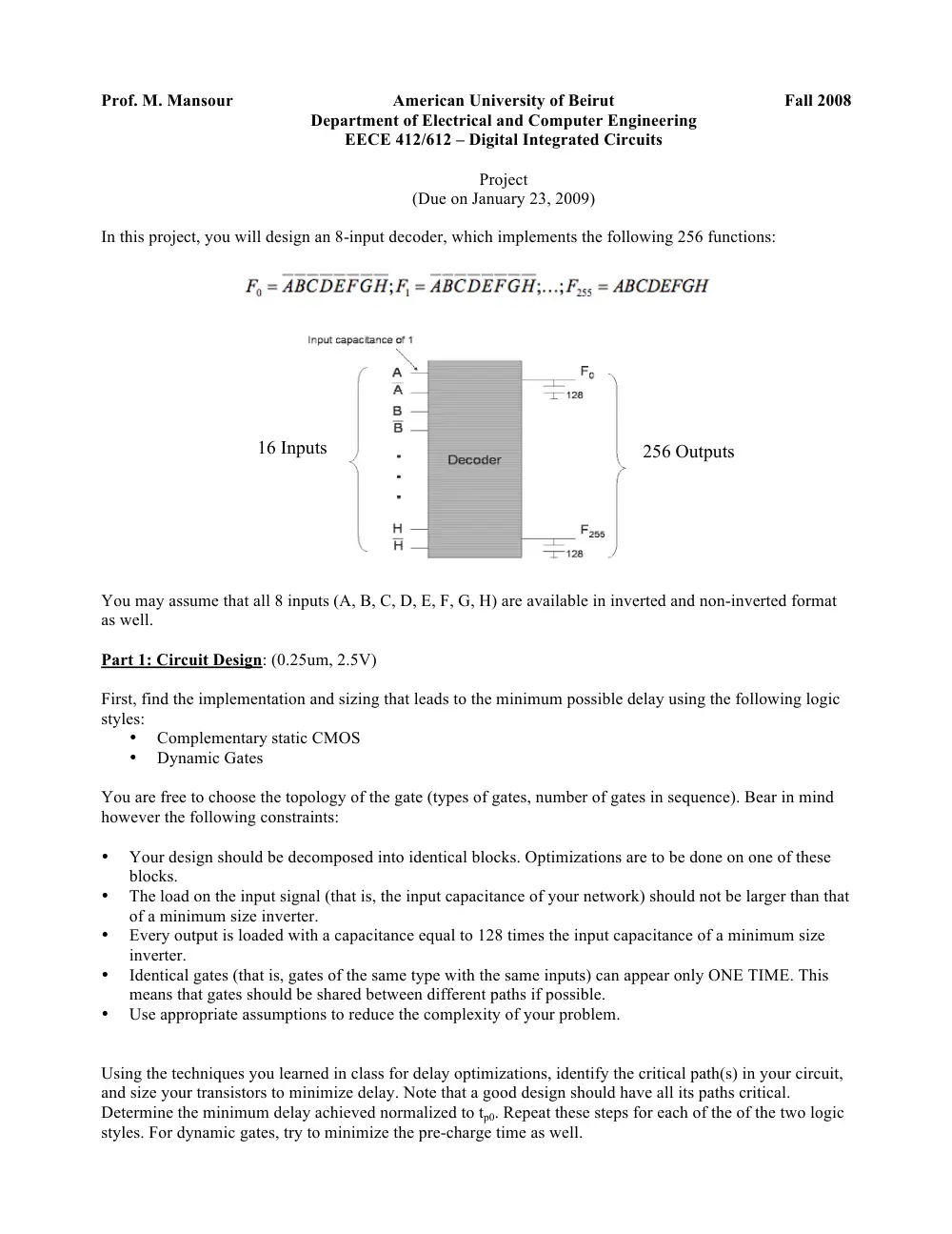 EECE 412 Project, Spring 2008, page 1