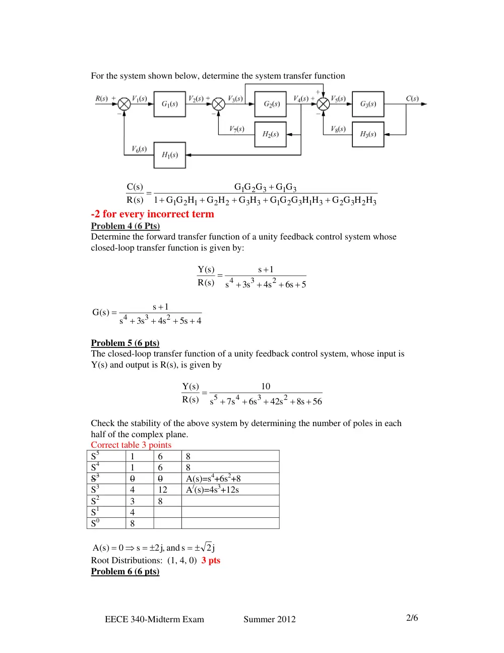 EECE 340 Midterm, Summer 2012, page 2
