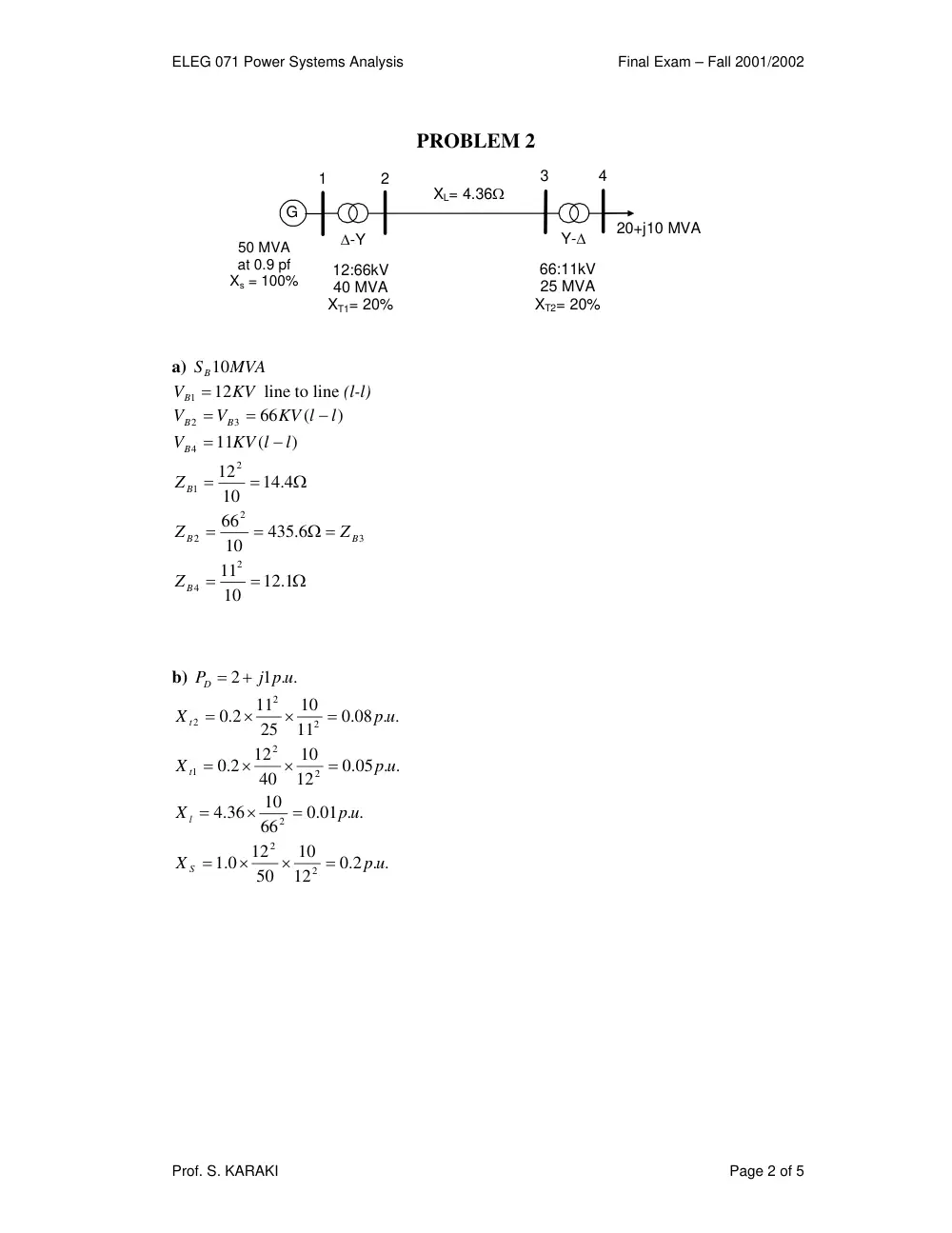 EECE 471 Final Solution, Fall 2001, page 2