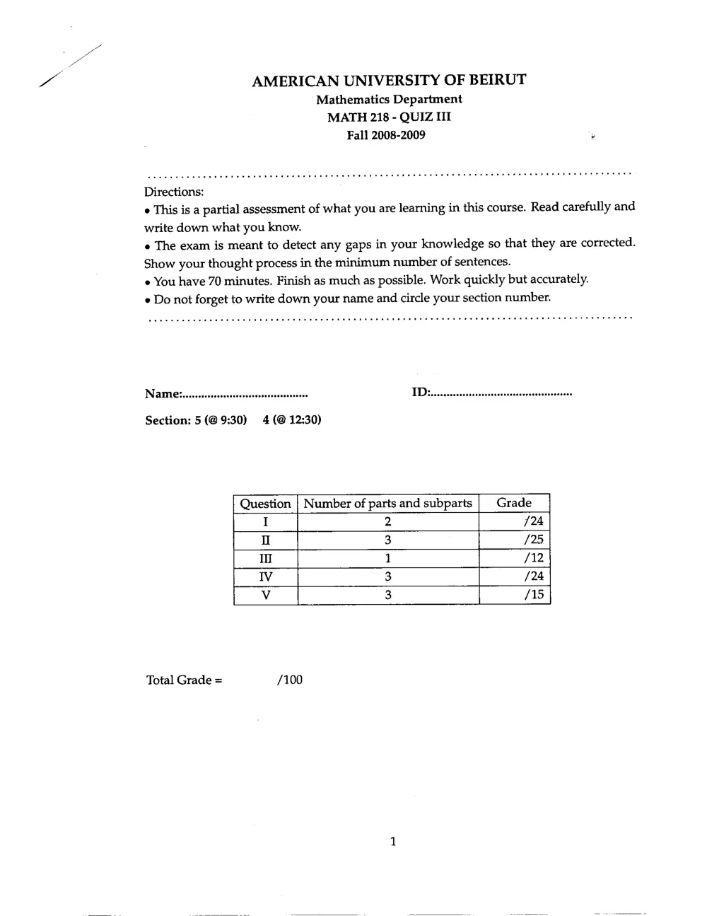 MATH 218 Final with Solution, Spring 2017, page 1