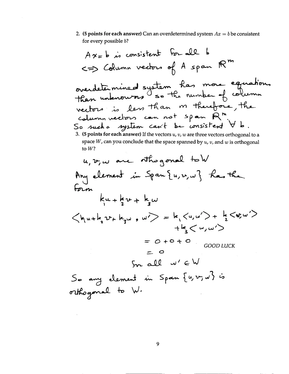 MATH 218 Final with Solution, Spring 2017, page 9