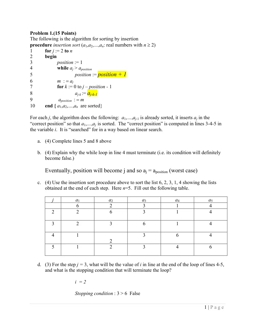 CMPS 211 Exam 2 Sample with Solution, Fall 2010, page 1