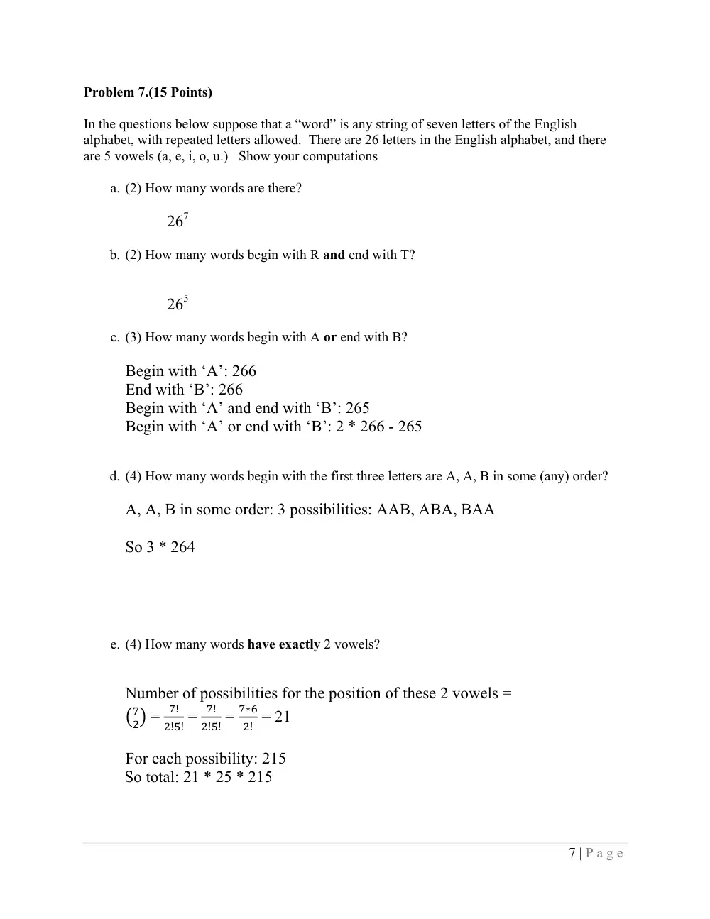 CMPS 211 Exam 2 Sample with Solution, Fall 2010, page 7