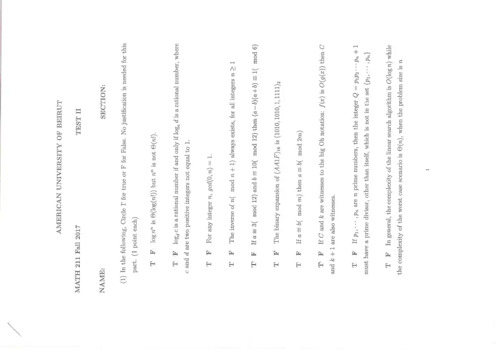MATH 211 Exam 2, Fall 2017, page 1