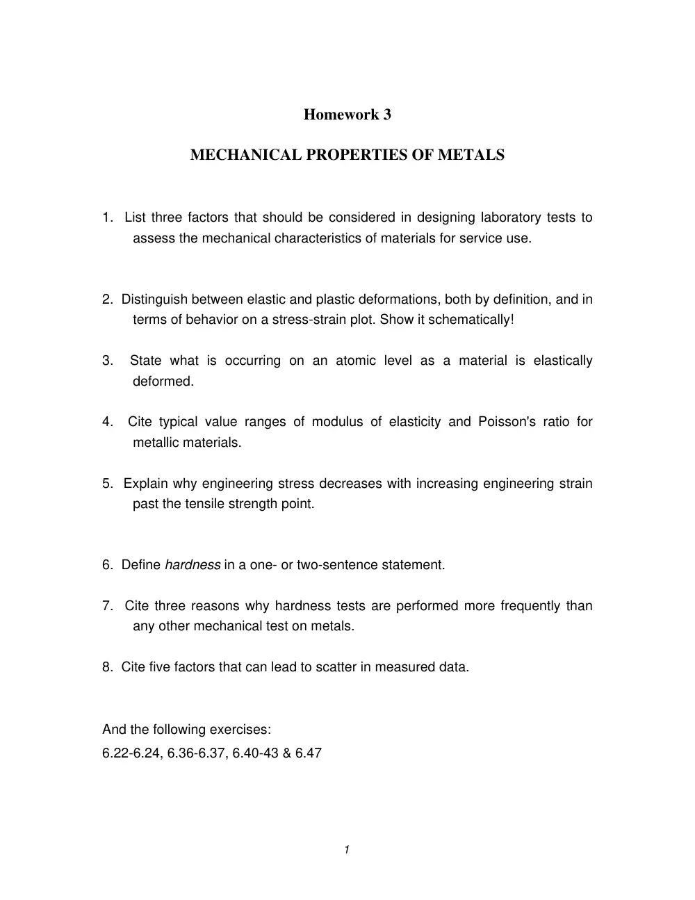 MECH 340 Homework Chapter 6, Fall 2011, page 1