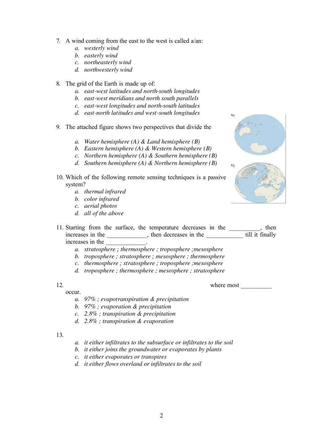 GEOL 102 Final, Fall 2005, page 2