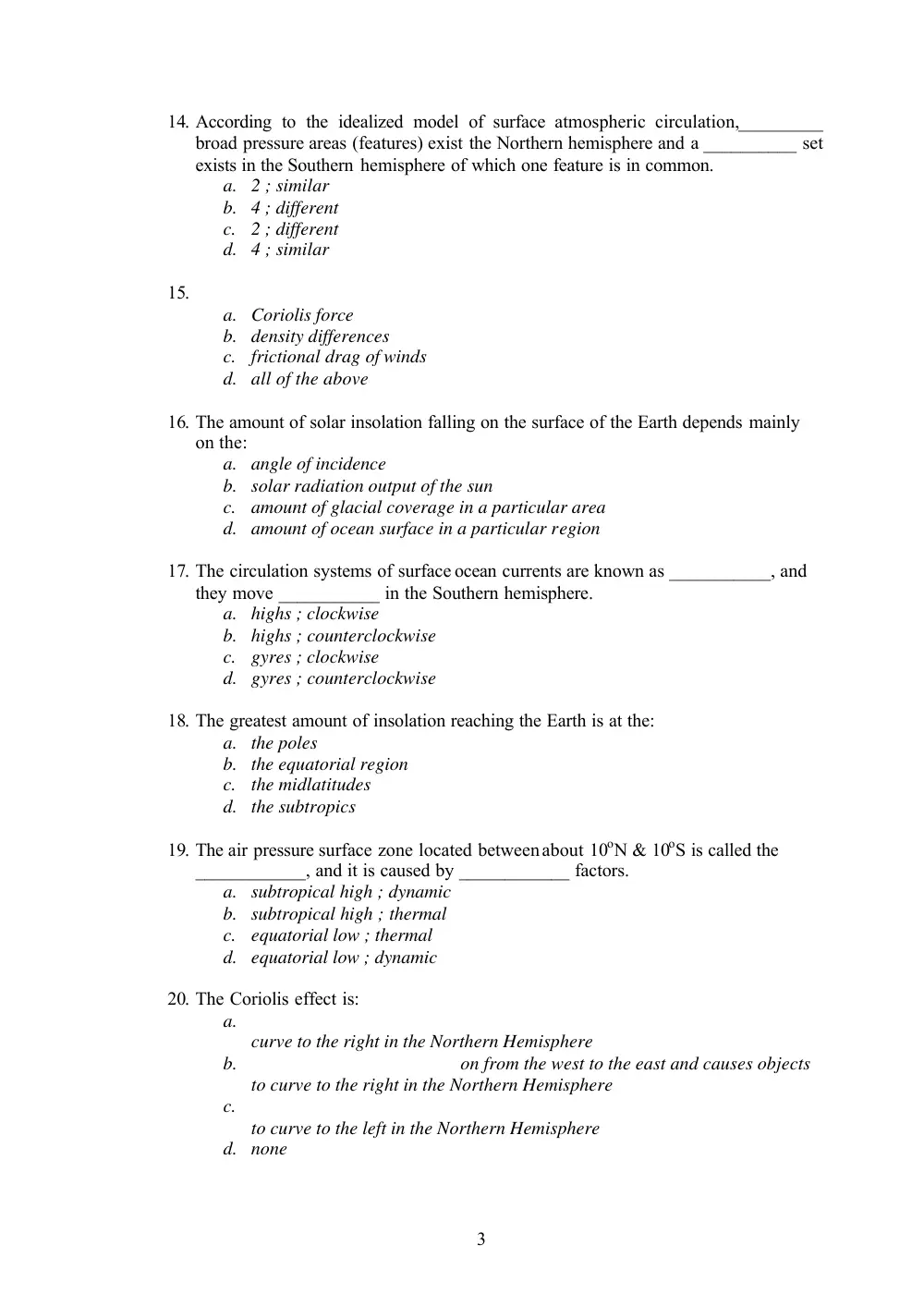 GEOL 102 Final, Fall 2005, page 3