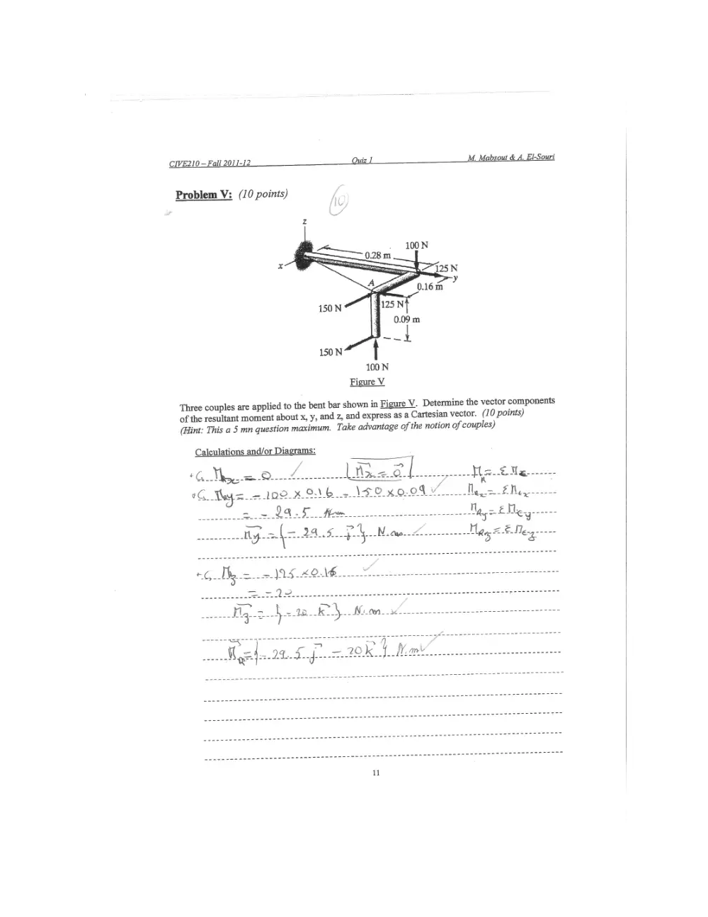 CIVE 210 Exam 1 with Solution, Fall 2011, page 9