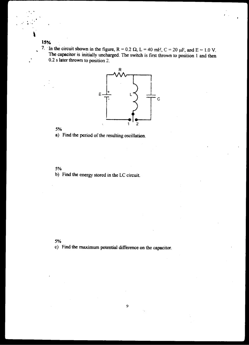 PHYS 211 Final, Summer 1998, page 9