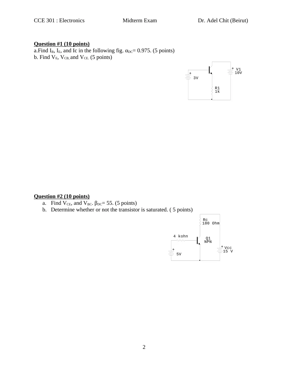 CCE 301 Midterm, Spring 2012, page 2