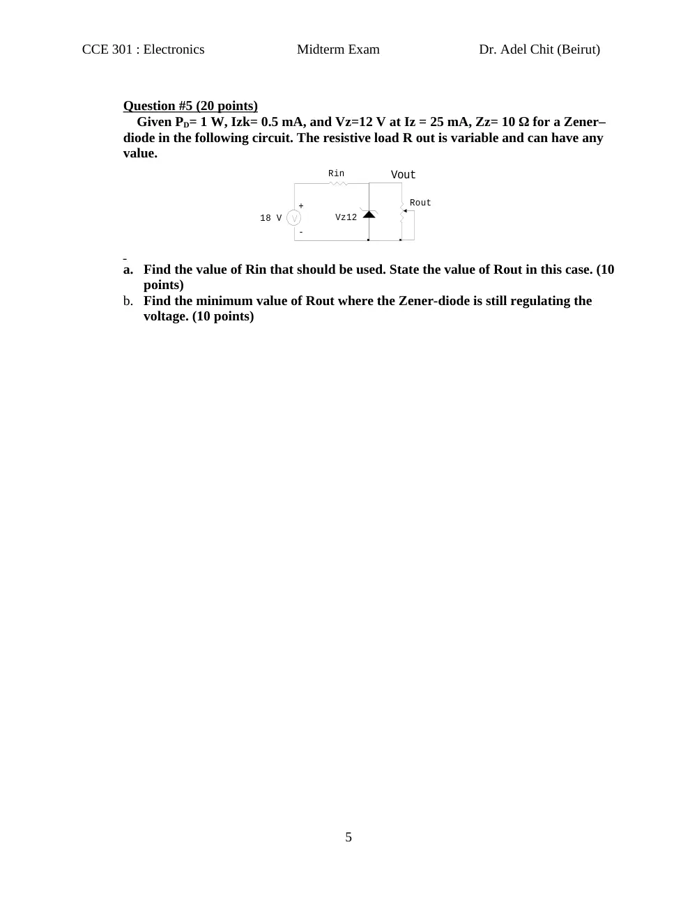CCE 301 Midterm, Spring 2012, page 5