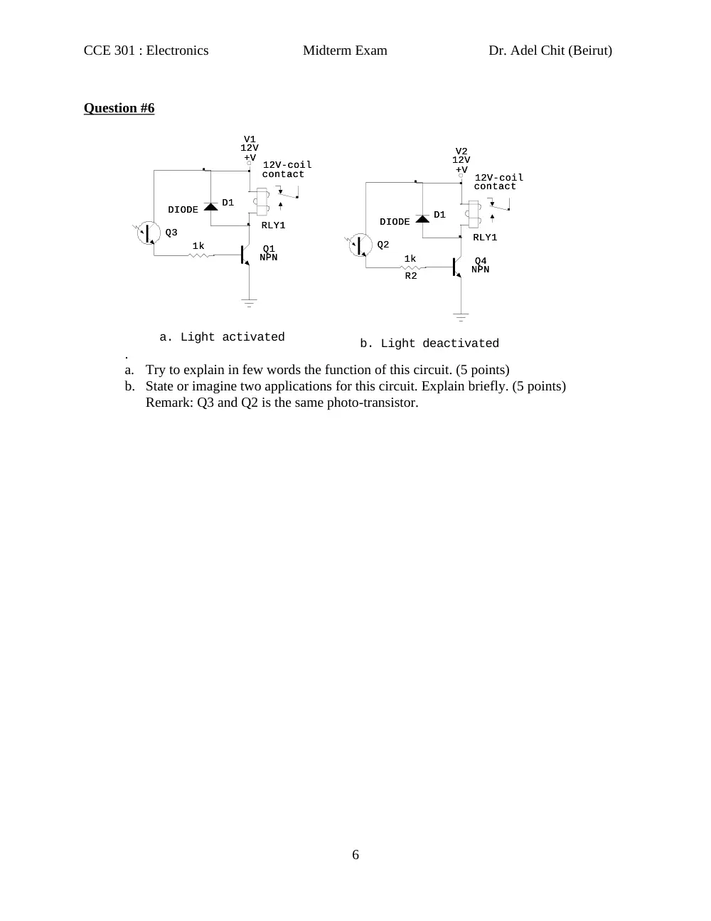 CCE 301 Midterm, Spring 2012, page 6