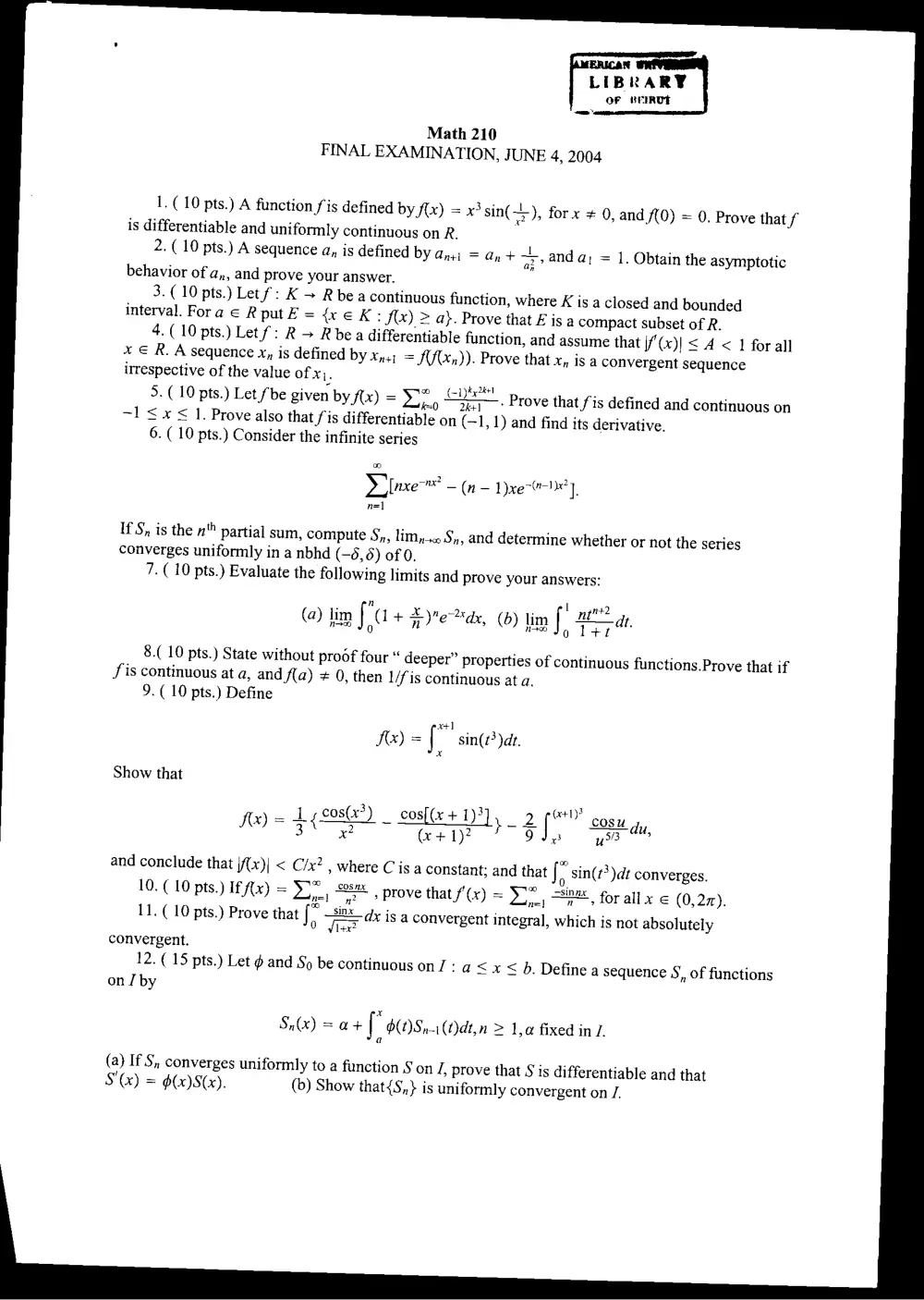 MATH 210 Final, Spring 2004, page 1