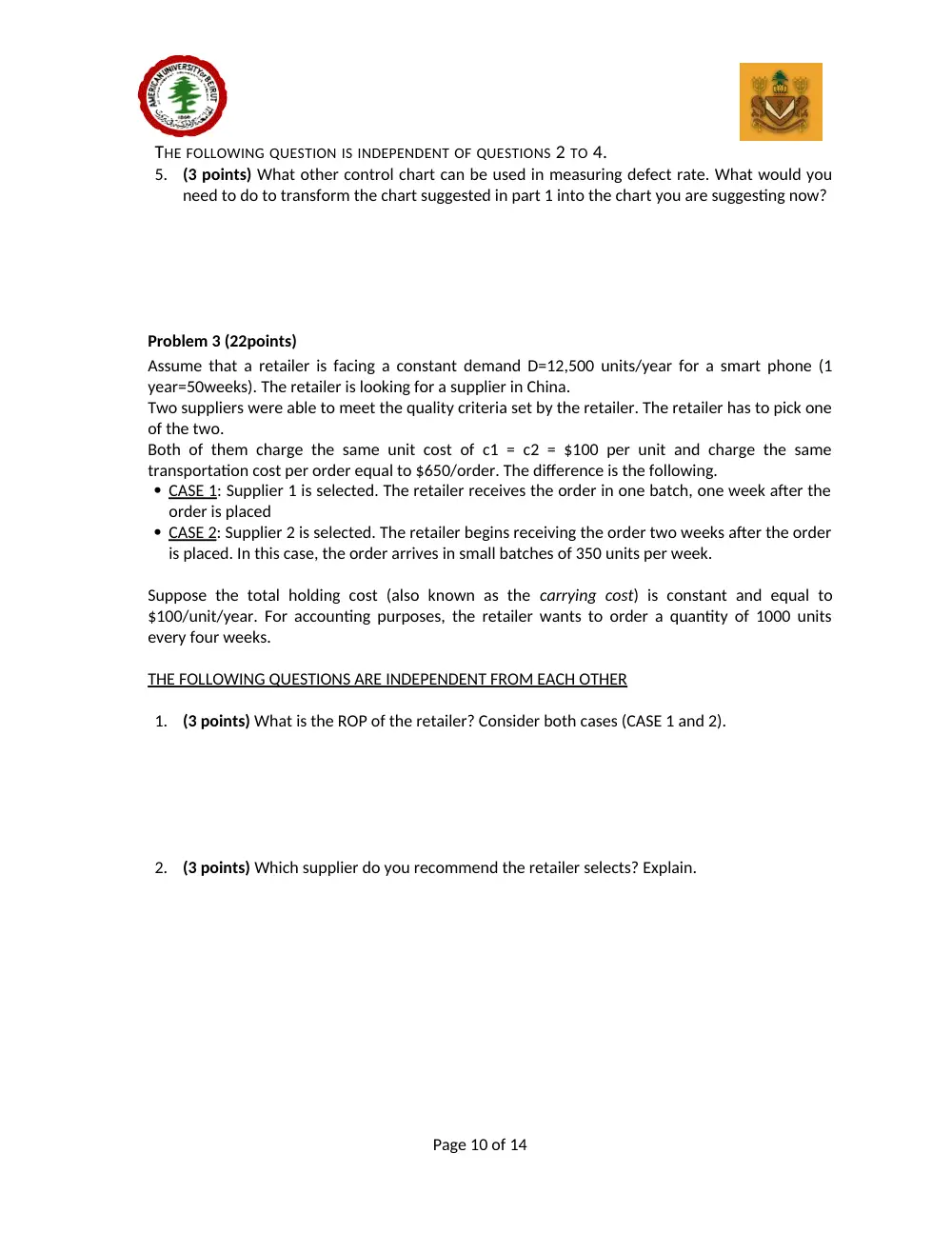 DCSN 200 Final, Spring 2011, page 10