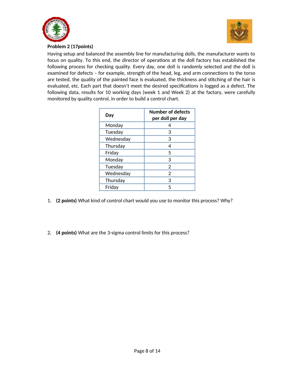 DCSN 200 Final, Spring 2011, page 8