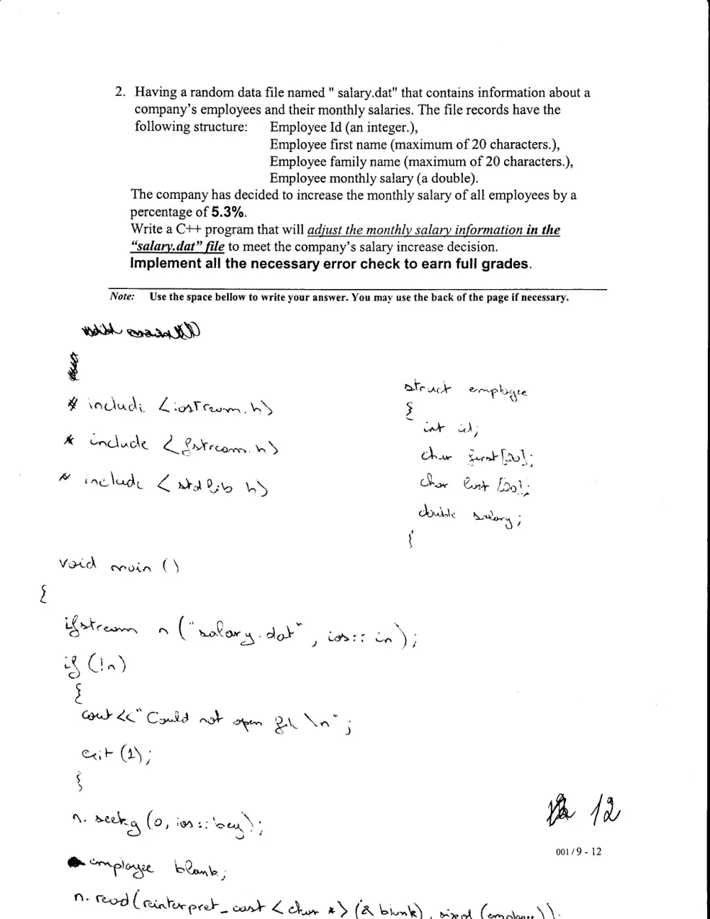 CSC 213 Final with Solution, Fall 2005, page 9