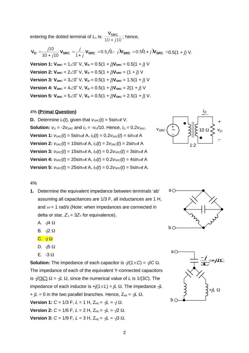 EECE 210 Exam 3 with Solution, Fall 2014, page 2