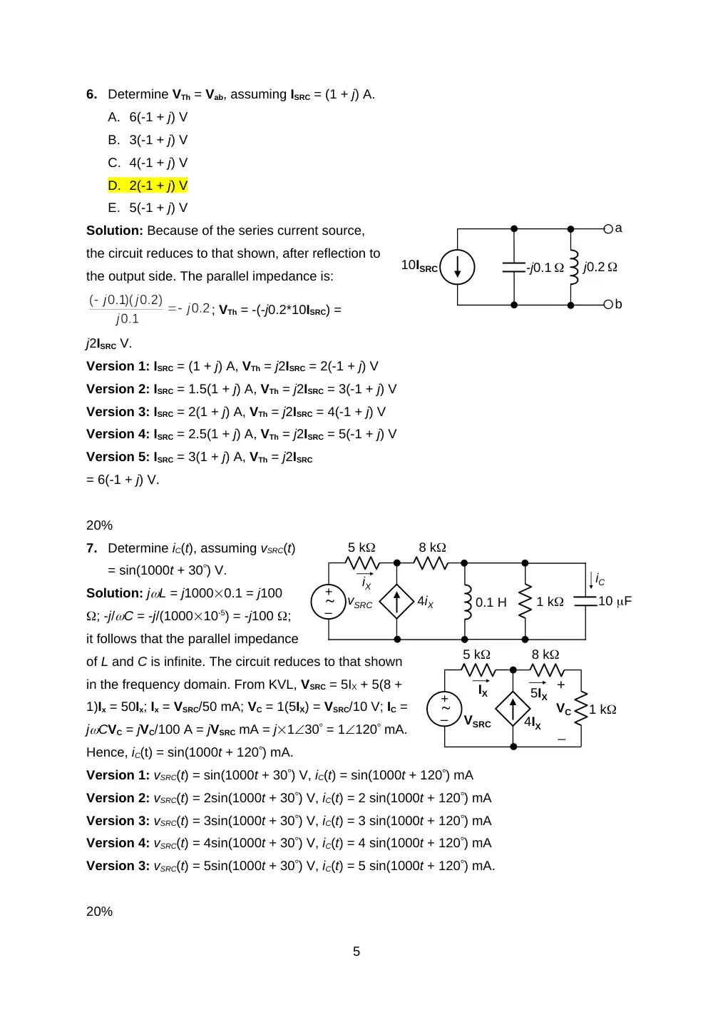 EECE 210 Exam 3 with Solution, Fall 2014, page 5
