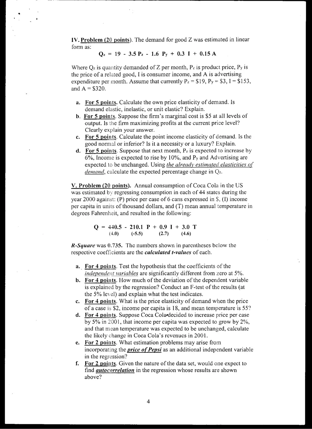 BUSS 230 Midterm, Spring 2005, page 4