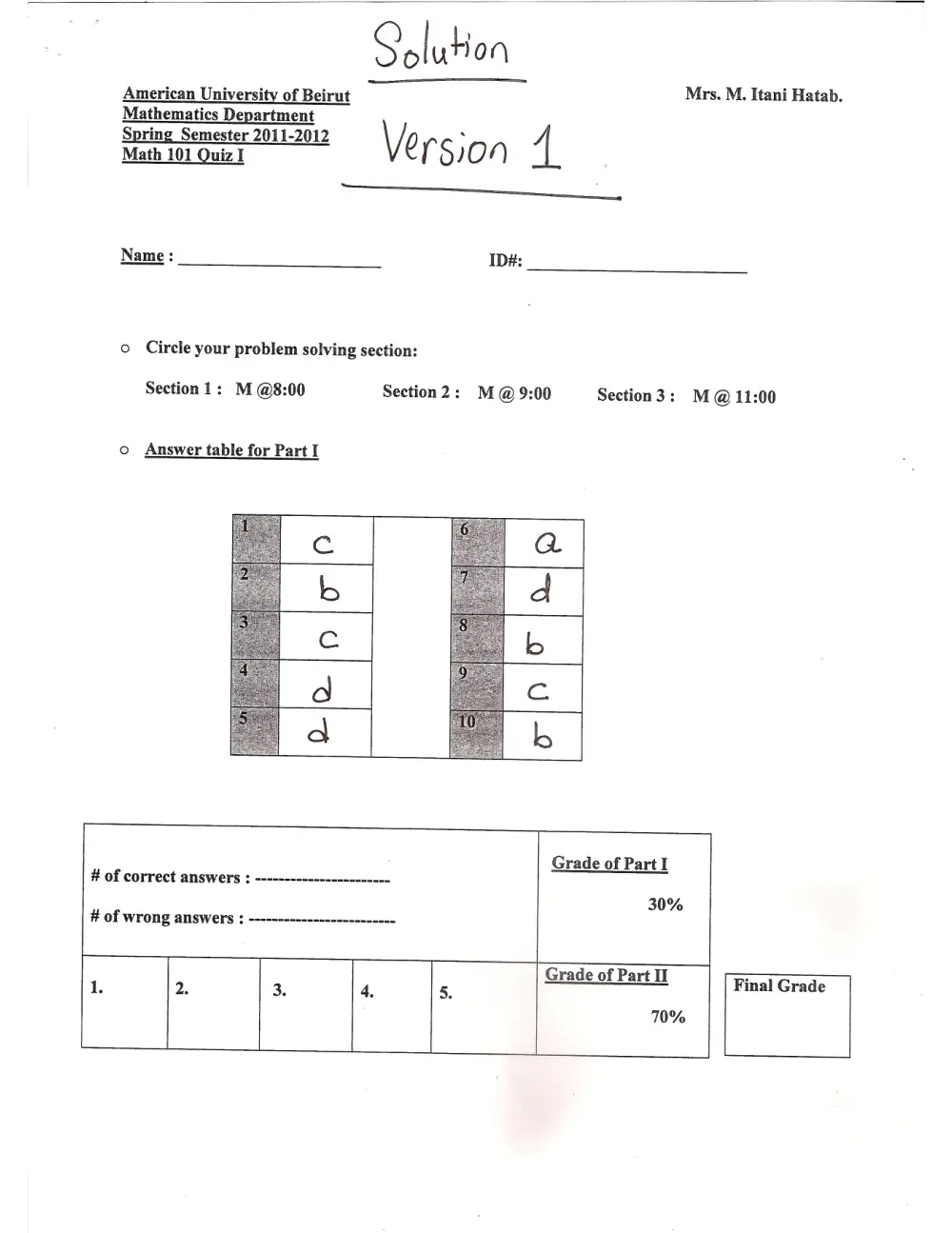 MATH 101 Exam 1, Spring 2012, page 1