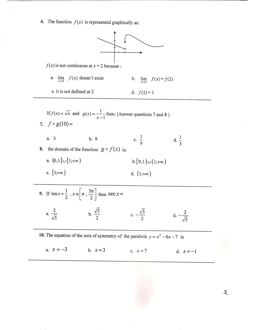 MATH 101 Exam 1, Spring 2012, page 3
