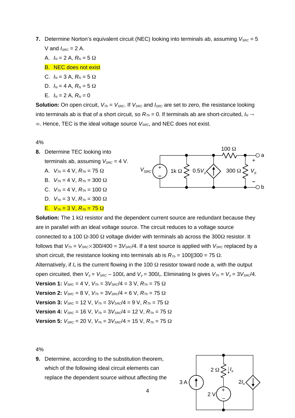 EECE 210 Exam 2 with Solution, Fall 2011, page 4