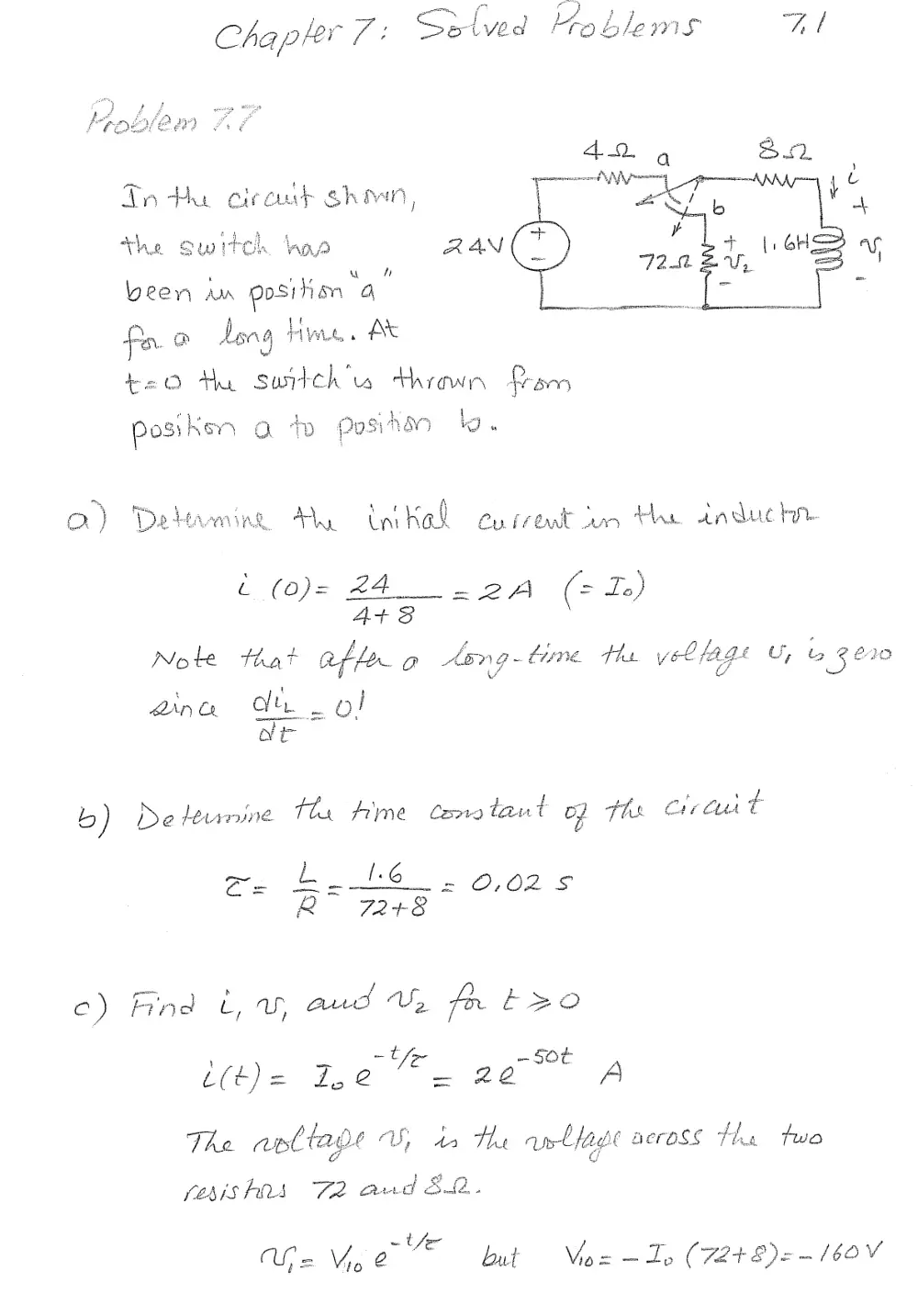 EECE 210 Notes Prof.'s Notes Ch 7, Spring 2014, page 1