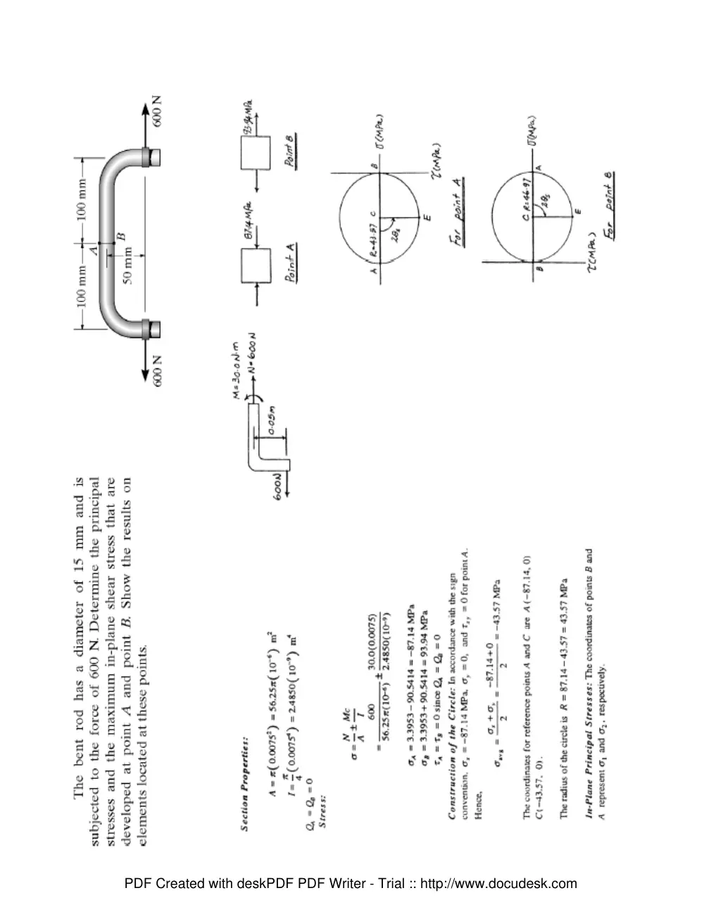 MECH 320 Problems with Solutions, Fall 2010, page 1