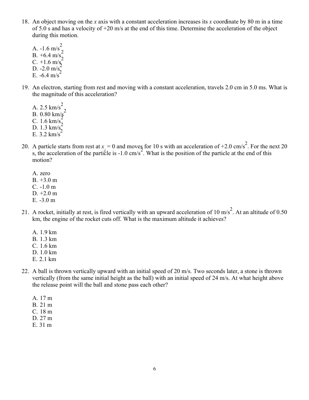 PHYS 210 Problems Test Bank Chapter 2, Fall 2012, page 6