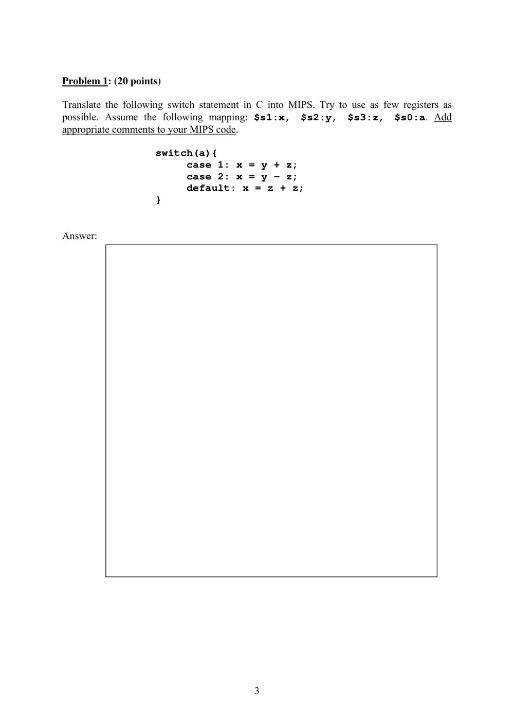 EECE 321 Midterm, Spring 2004, page 3