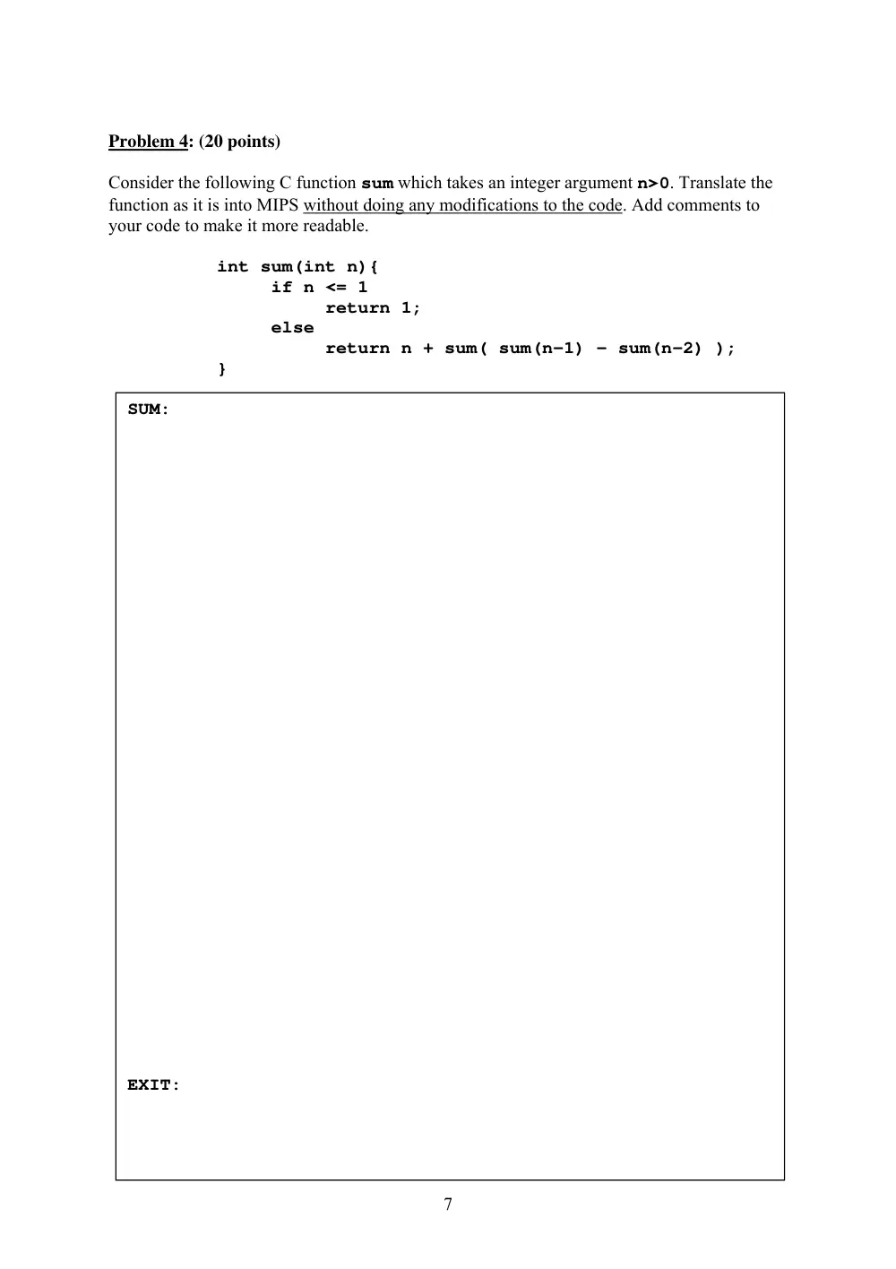 EECE 321 Midterm, Spring 2004, page 7